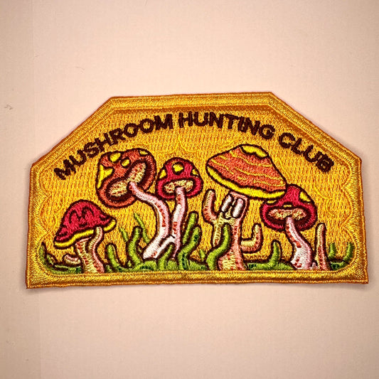 Mushroom Hunting Club Trippy Sew On Patch 3”