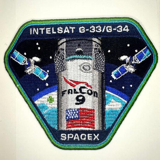 OrIginal SPACEX  FALCON 9 INTELSAT MISSION PATCH - SPACE PATCH NASA 2022