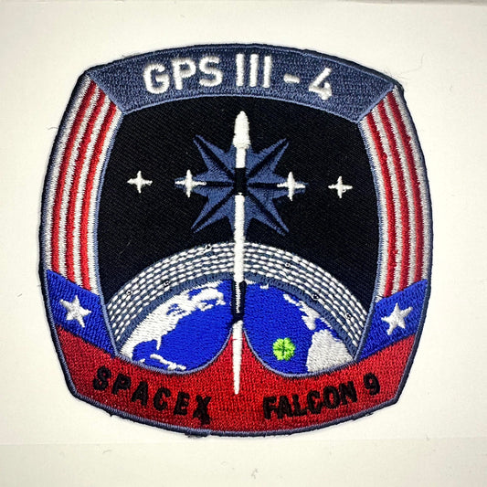 GPS SpaceX Mission GPSIII-SV04 SpaceX Falcon 9 logo Crewed Flight Patch