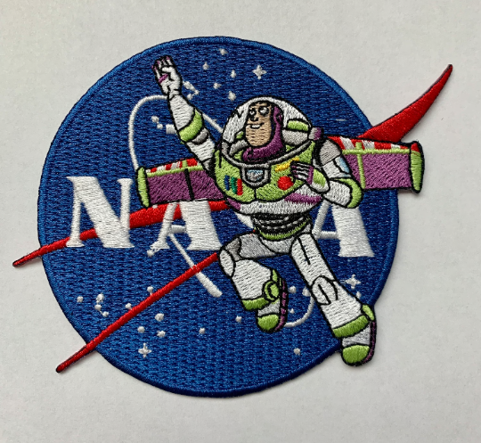 BUZZ ALDREN CARTOON NASA MISSION PATCH  3" NASA SPACEX