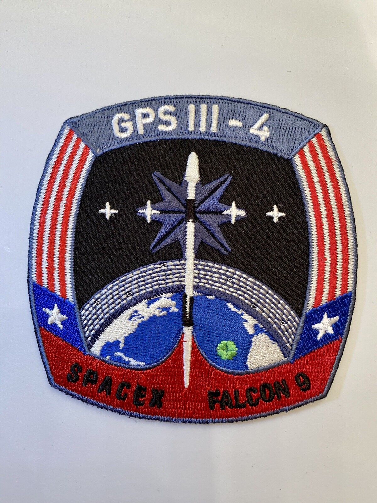 GPS SpaceX Mission GPSIII-SV04 SpaceX Falcon 9 logo Crewed Flight Patch