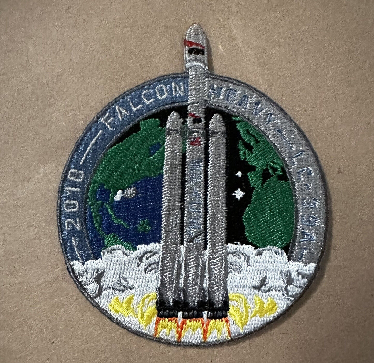 Original SpaceX FALCON HEAVY 2018 First Launch Mission Patch NASA Falcon 9 3”