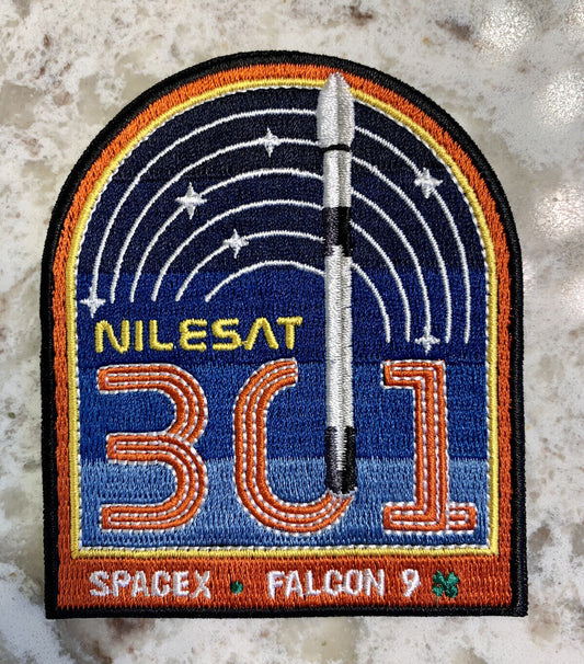 Original SPACEX NILESAT 301 - FALCON 9 SATELLITE MISSION Patch NASA
