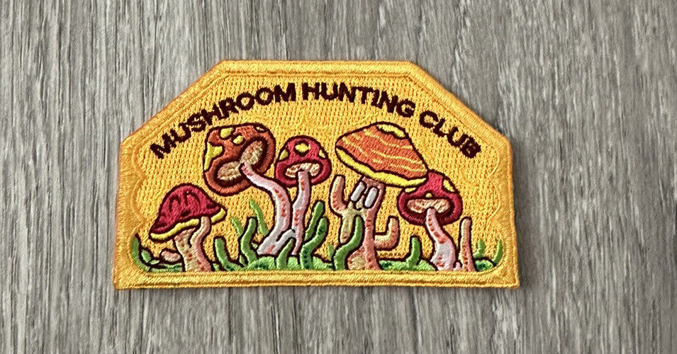 Mushroom Hunting Club Trippy Sew On Patch 3”