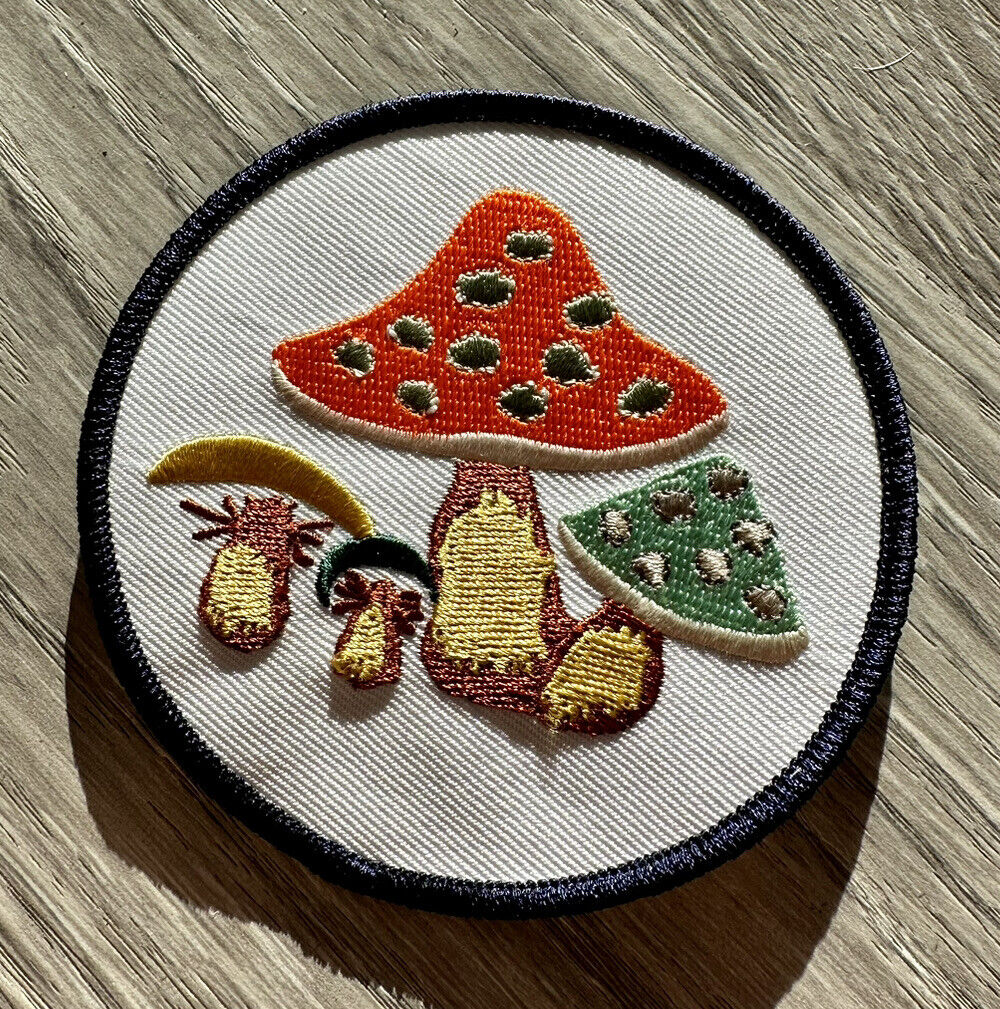 Mushroom Shrooms Iron On Embroidered Patch 3.5”