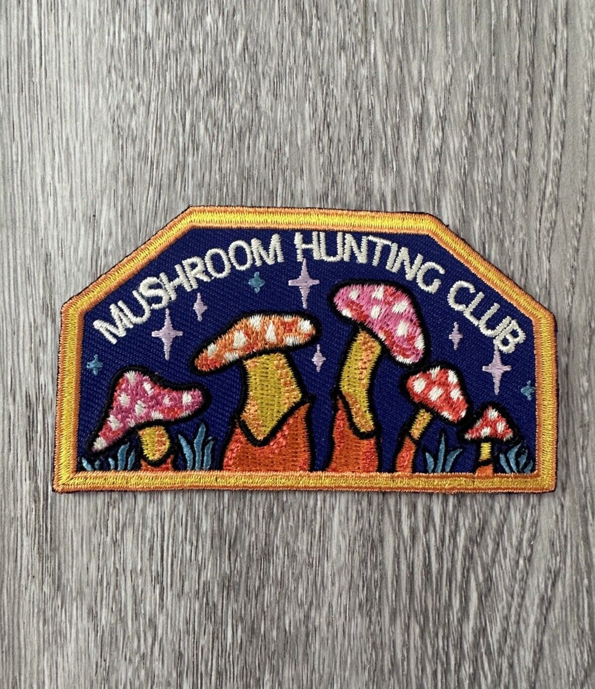 Mushroom Hunting Club Midnight edition Sew On Patch 3”